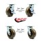 Service Caster 6 Inch High Temp Phenolic Caster Set with Roller Bearings 4 Swivel Lock 2 Brake SCC-30CS620-PHRHT-TLB-BSL-2-BSL-2 - alternate 2